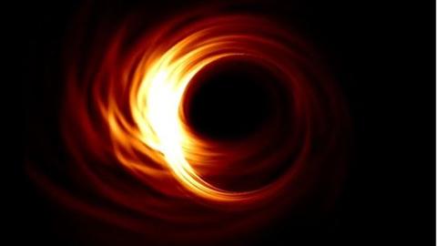Simulated image of a black hole